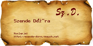 Szende Dóra névjegykártya